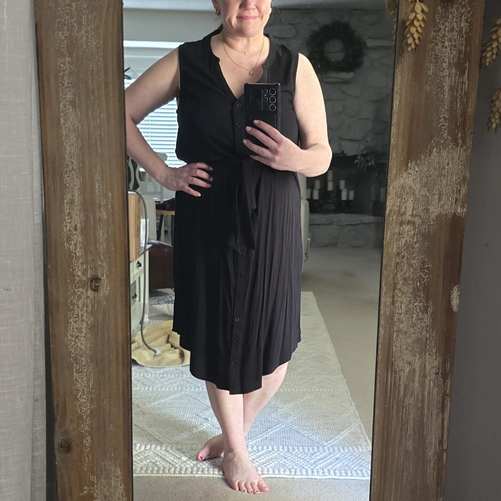 Old Navy, XL, Black Pleated High Low Sundress - Picture 4 of 11